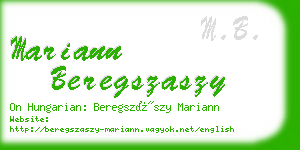 mariann beregszaszy business card